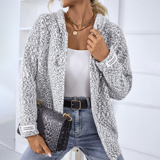 EB | Gestrickter Strickjacke mit Kapuze