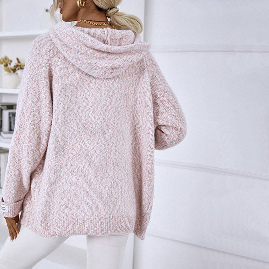 EB | Cardigan - Damen Winter Freizeit Strickcardigan mit Kapuze