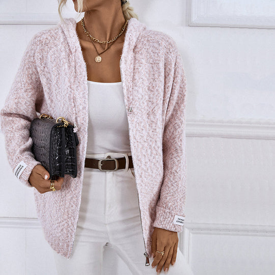 EB | Gestrickter Strickjacke mit Kapuze