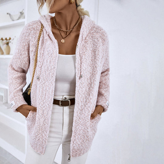 EB | Gestrickter Strickjacke mit Kapuze