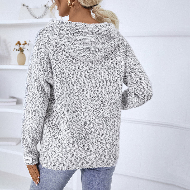 EB | Cardigan - Damen Winter Freizeit Strickcardigan mit Kapuze