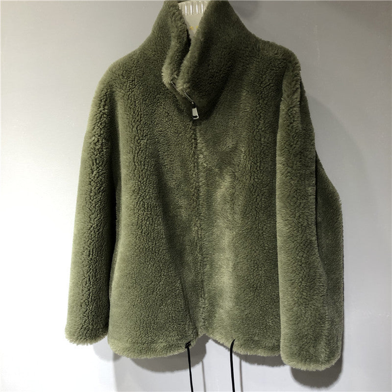 Damen gemütliche und kuschelige Fleecejacke mit hohem Kragen EB