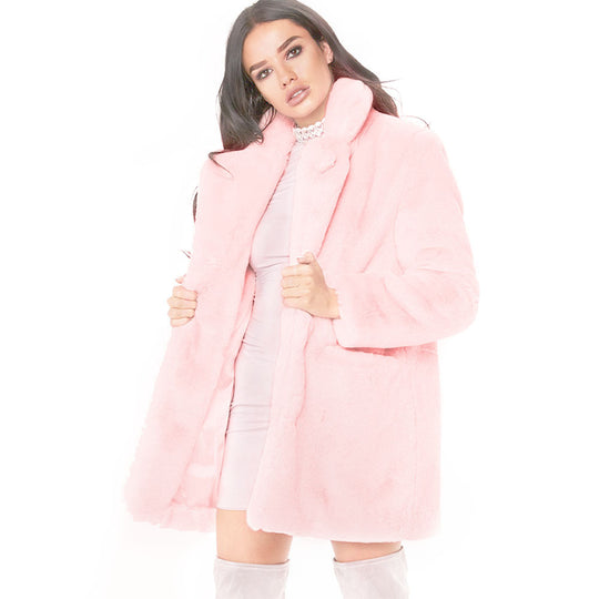 Damen Luxuriöse Plüschjacke im Oversized-Schnitt EB