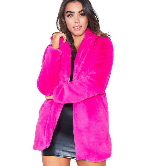 Damen Luxuriöse Plüschjacke im Oversized-Schnitt EB