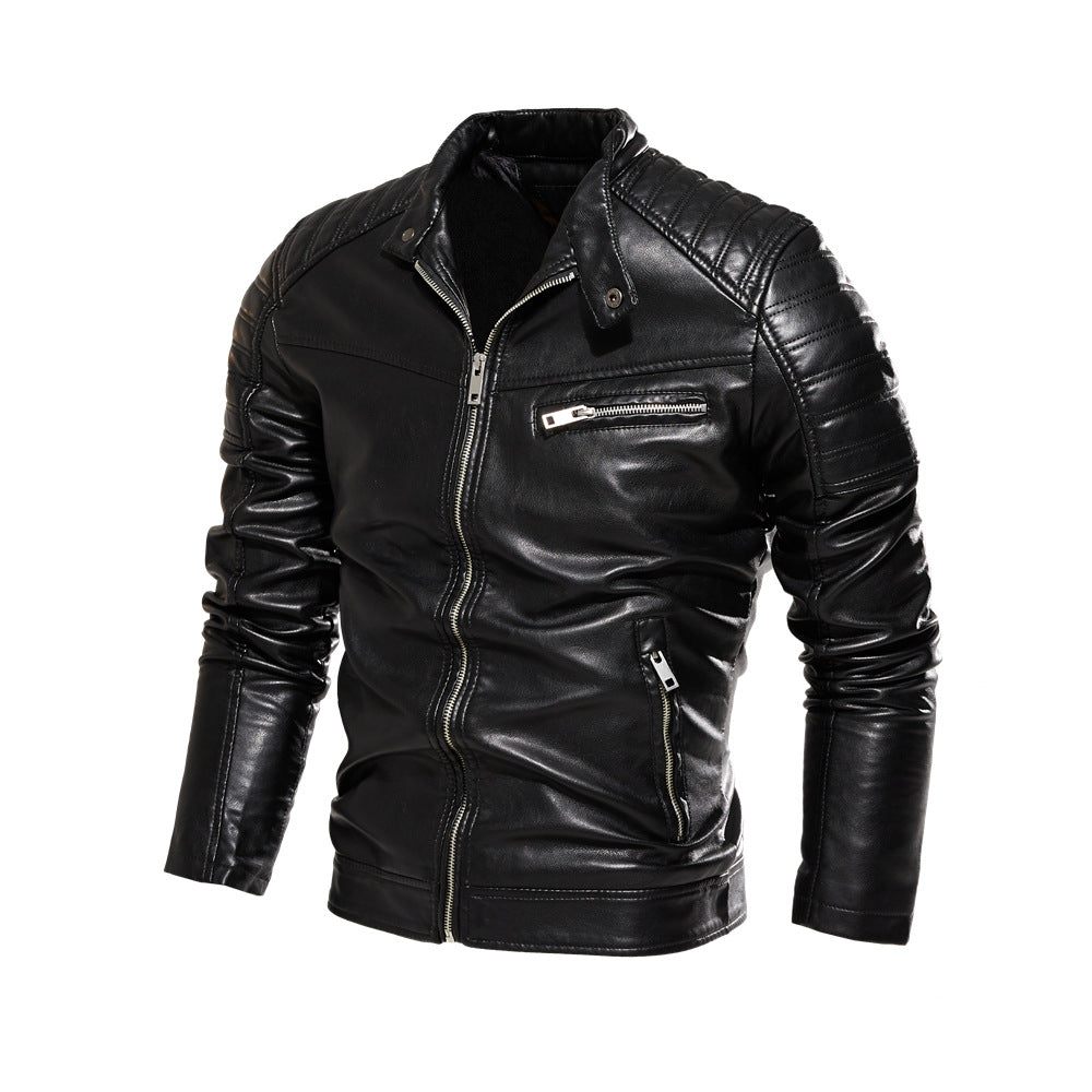 Herren Kunstlederjacke im stylishen Design mit robusten Details EB