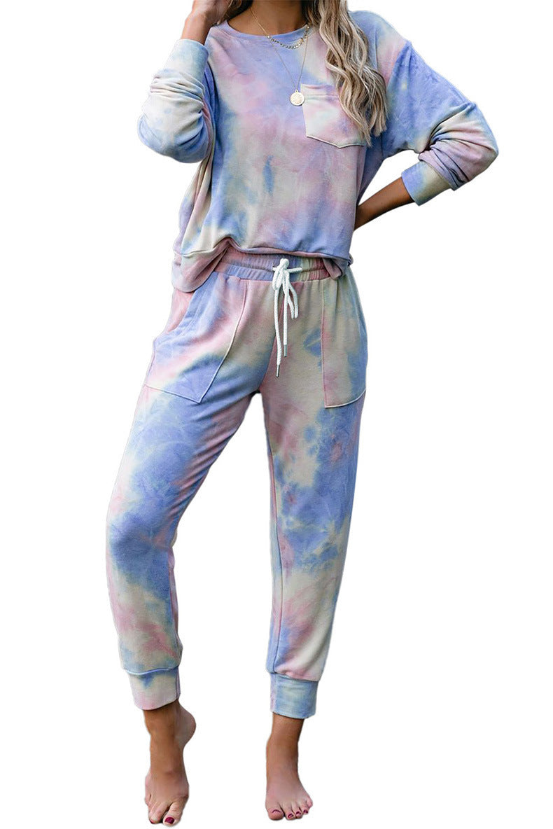 Damen bequemer Freizeitanzug im stylischen Batikdesign EB