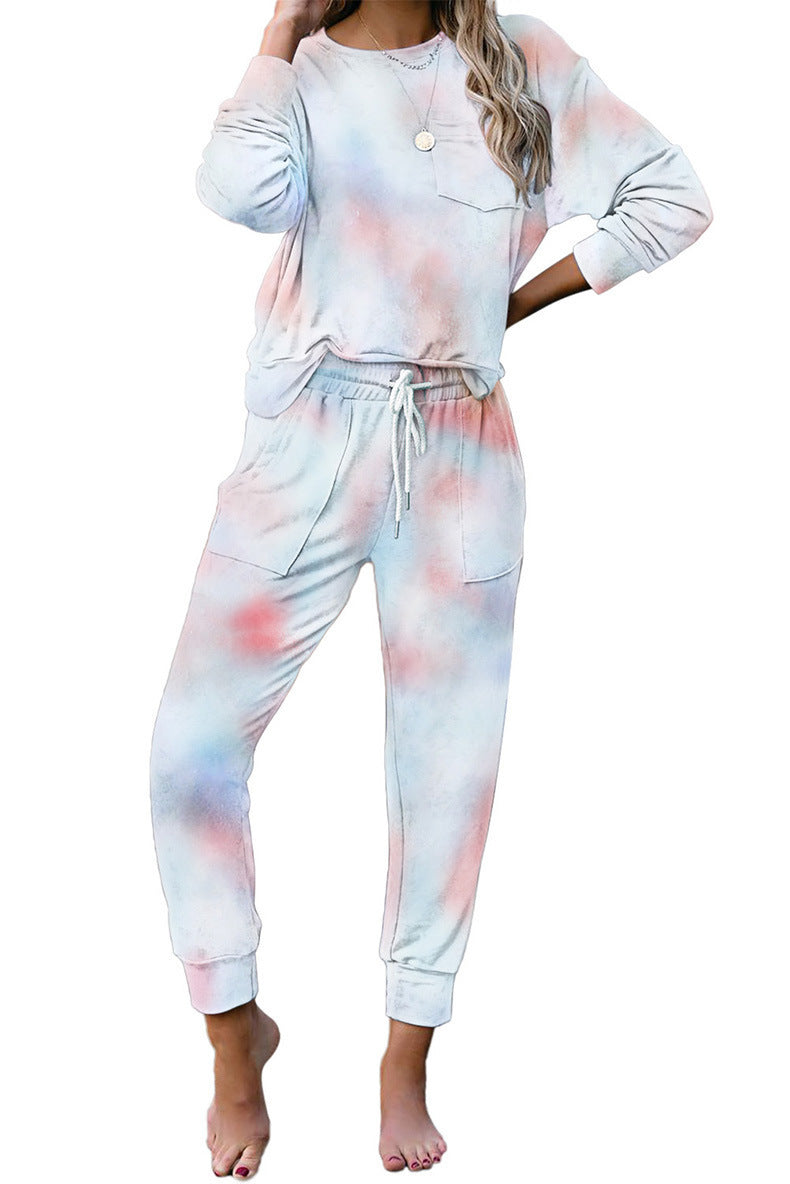 Damen bequemer Freizeitanzug im stylischen Batikdesign EB