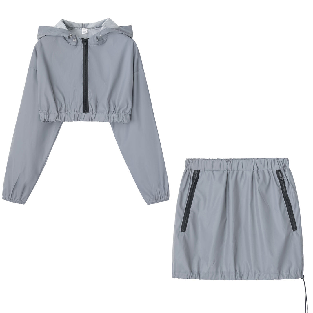 Damen sportliches cropped Outdoor-Set mit praktischen Reißverschlusstaschen EB