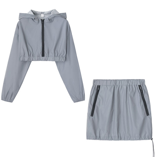Damen sportliches cropped Outdoor-Set mit praktischen Reißverschlusstaschen EB