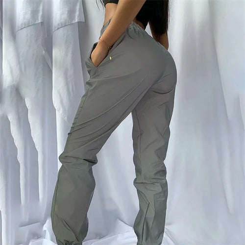 Damen lässige Freizeit-Hosen mit seitlichen Taschen und elastischem Bund EB