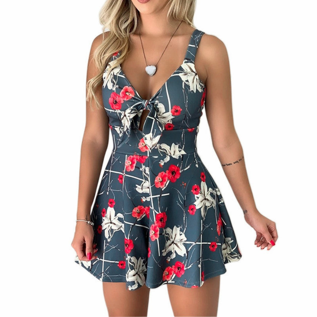 EB | Hosenträger Brust Schleife Lace-Up Jumpsuit