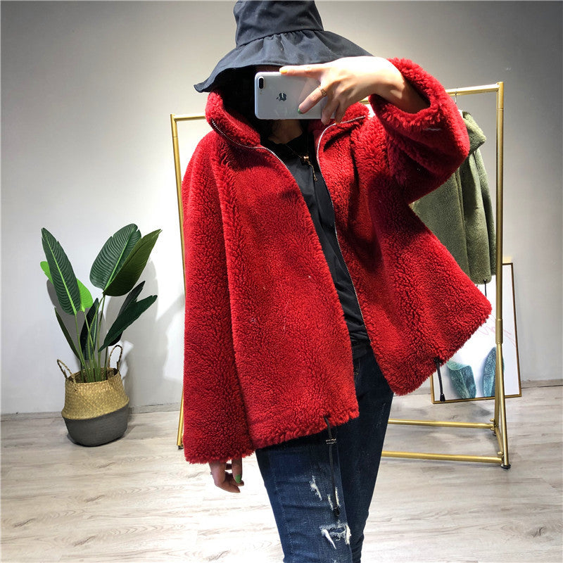Damen gemütliche und kuschelige Fleecejacke mit hohem Kragen EB