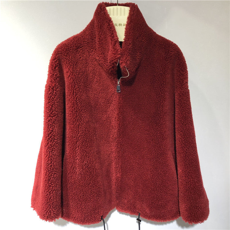 Damen gemütliche und kuschelige Fleecejacke mit hohem Kragen EB