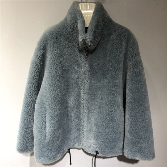 Damen gemütliche und kuschelige Fleecejacke mit hohem Kragen EB