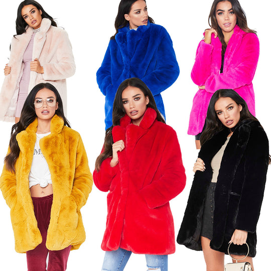 Damen Luxuriöse Plüschjacke im Oversized-Schnitt EB