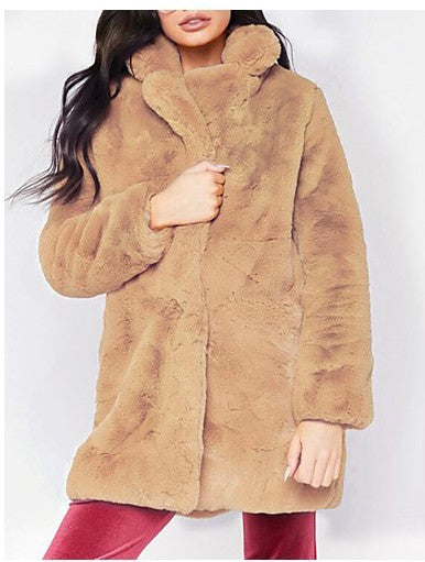 Damen Luxuriöse Plüschjacke im Oversized-Schnitt EB