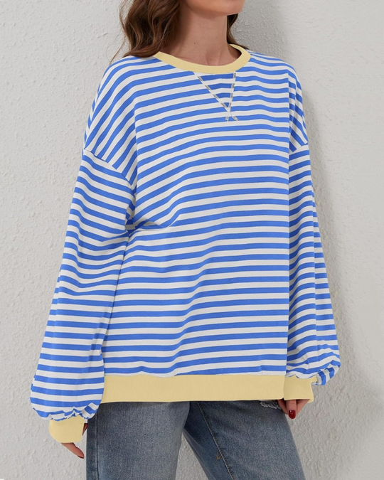 EB | Übergrößen Streifen Langarm Sweatshirt