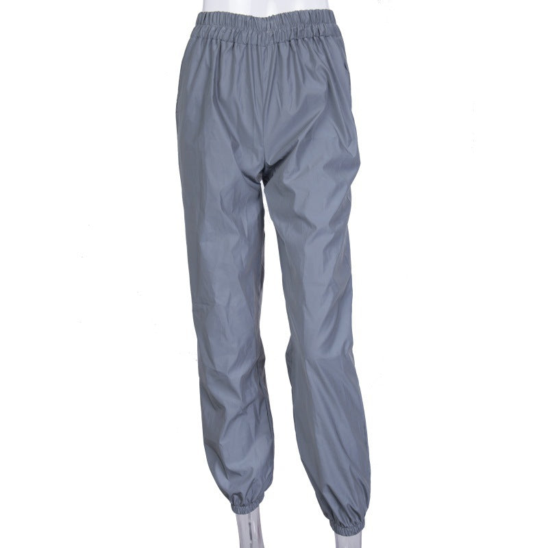 Damen lässige Freizeit-Hosen mit seitlichen Taschen und elastischem Bund EB