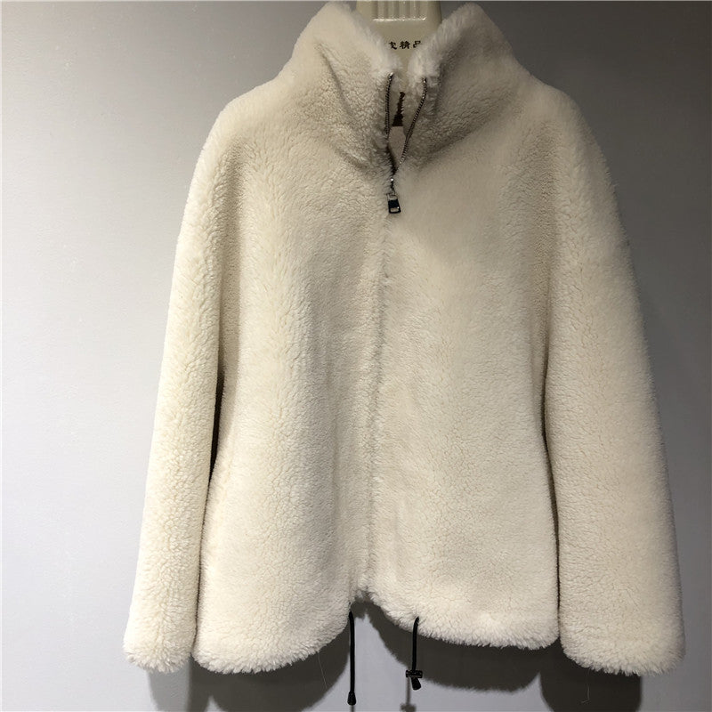 Damen gemütliche und kuschelige Fleecejacke mit hohem Kragen EB