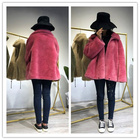 Damen gemütliche und kuschelige Fleecejacke mit hohem Kragen EB