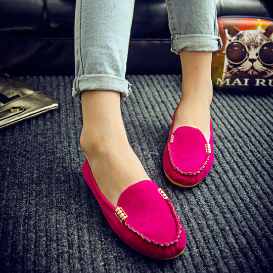Damen nan bequeme Veloursleder Mokassins mit gepolsterter Innensohle EB
