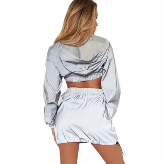 Damen sportliches cropped Outdoor-Set mit praktischen Reißverschlusstaschen EB