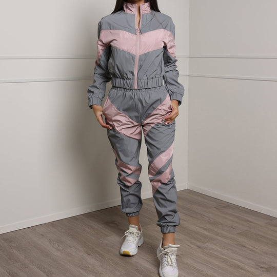Damen Sportliches Jogginganzug mit kontrastierenden Farbakzenten und sportlichem Schnitt EB