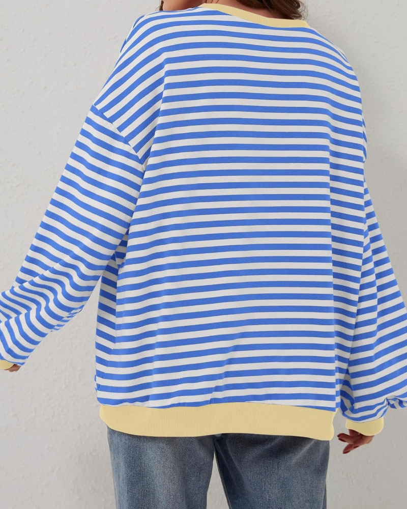 EB | Übergrößen Streifen Langarm Sweatshirt