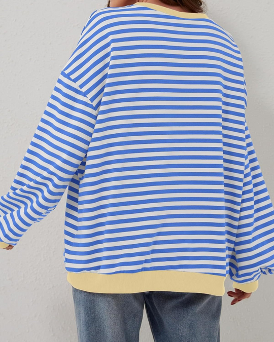 EB | Übergrößen Streifen Langarm Sweatshirt
