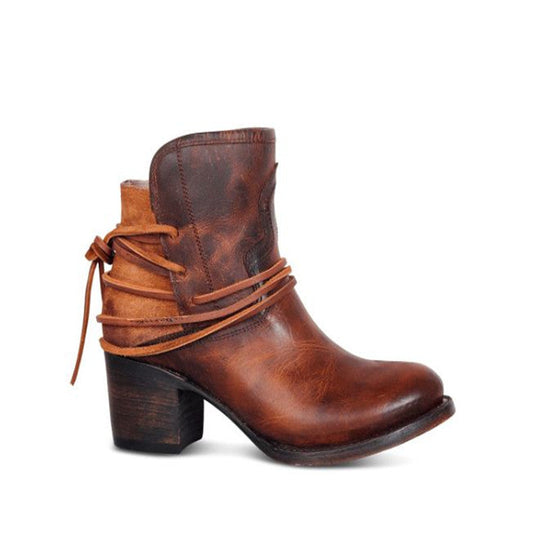 Elegante Leder Damen Stiefeletten EB