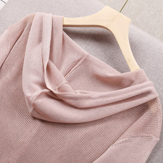 Damen Strickjacke mit Kapuze und eleganten Holzknöpfen EB