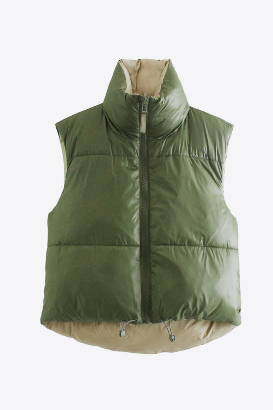 EB | Zip-Up Drawstring Puffer Weste