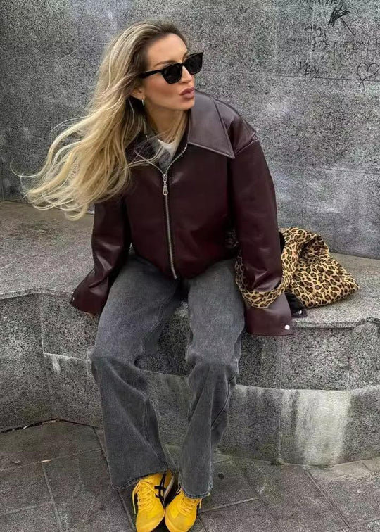 EB | Kunstleder Reißverschlussjacke - Müheloser Edge