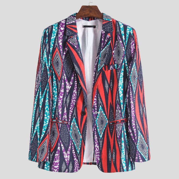 Damen Blazer mit auffälligem geometrischen Muster und eleganter Schnittführung EB