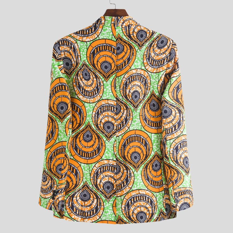 Damen Blazer mit auffälligem afrikanischen Muster und modernem Schnitt EB