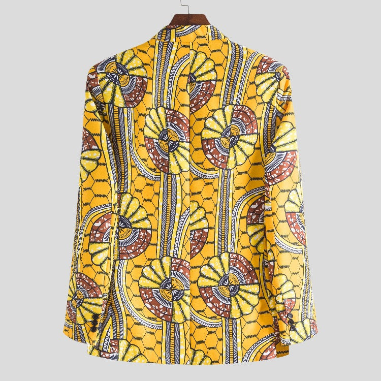 Damen Blazer mit auffälligem afrikanischen Muster und modernem Schnitt EB