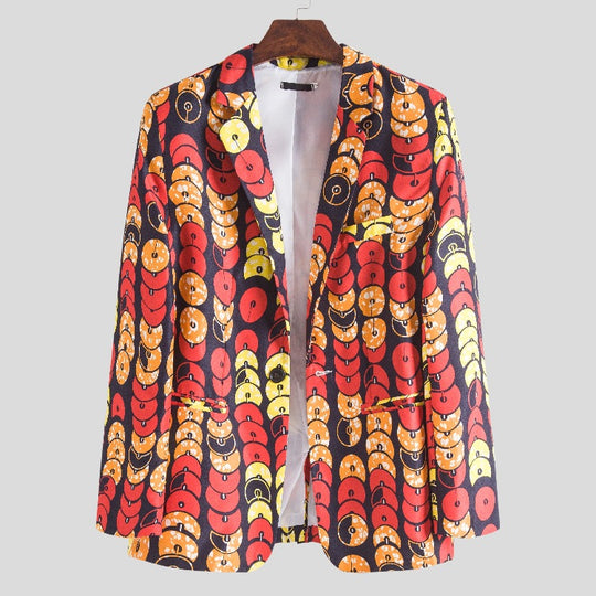 Damen Blazer im einzigartigen, lebhaften Motiv mit detaillierter Struktur EB