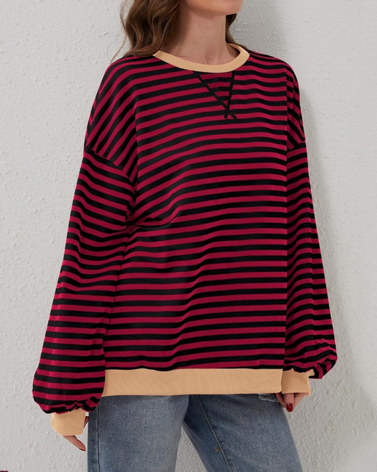 EB | Übergrößen Streifen Langarm Sweatshirt