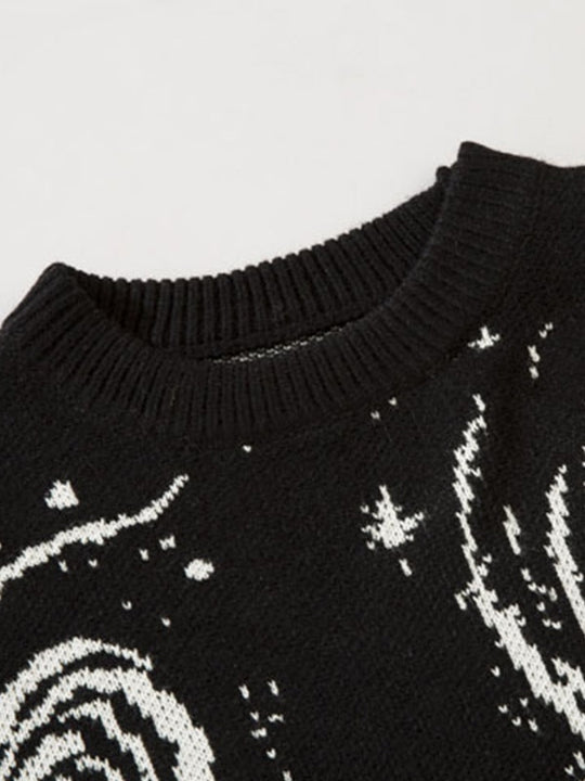 EB | Farbe Vintage Druck Zerrissene Sweatshirt