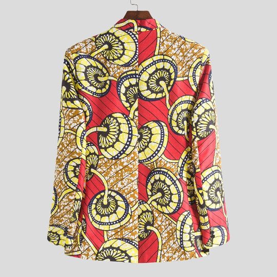 Damen Blazer aus hochwertigem afrikanischem Stoff mit modernem Muster EB