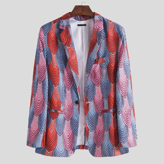 Damen Blazer mit auffälligem floralem Muster und modernem Schnitt EB