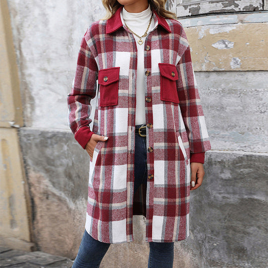 EB | Karierter Lange Hemdjacke