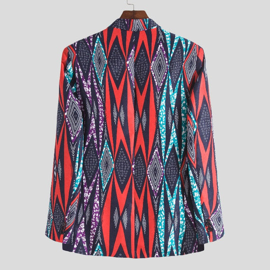 Damen Blazer mit auffälligem geometrischen Muster und eleganter Schnittführung EB