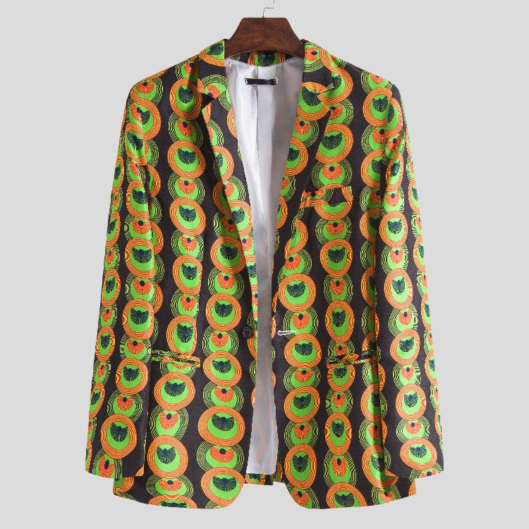Damen Blazer mit buntem afrikanischen Muster und modernem Schnitt EB