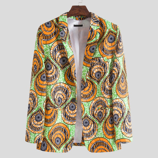 Damen Blazer mit auffälligem afrikanischen Muster und modernem Schnitt EB