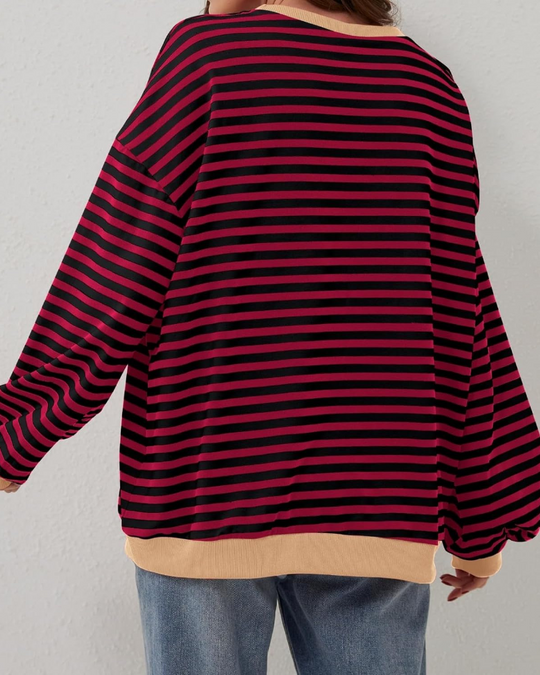 EB | Übergrößen Streifen Langarm Sweatshirt