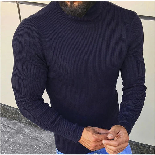 Herren Hochwertiger Strickrollkragenpullover EB