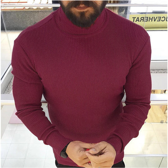 Herren Hochwertiger Strickrollkragenpullover EB