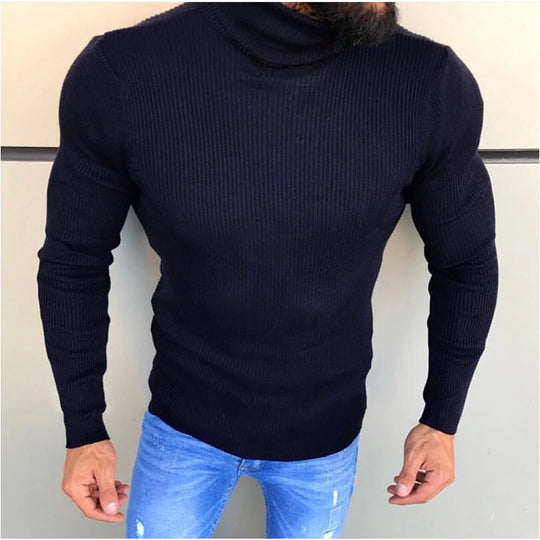Herren Hochwertiger Strickrollkragenpullover EB