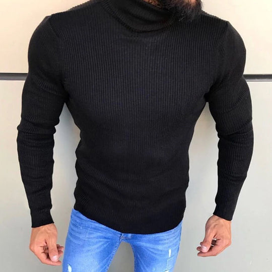Herren Hochwertiger Strickrollkragenpullover EB